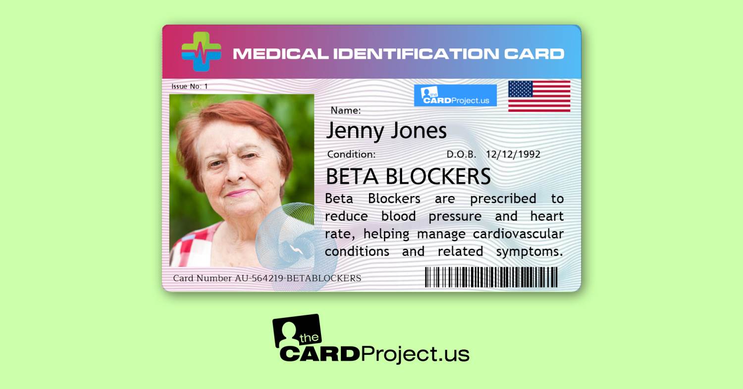 Beta Blockers Premium Medical Card (FRONT)